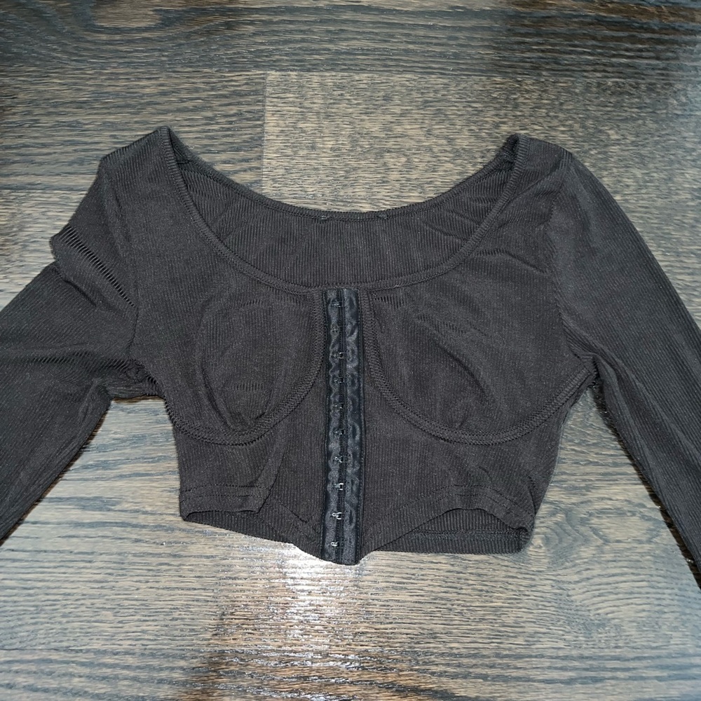 Black Corset Crop Top